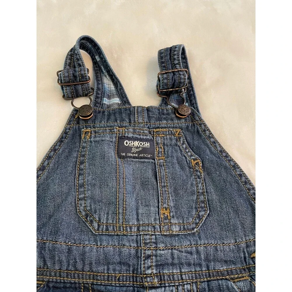 OshKosh Bgosh Vestbak Overalls Flannel Lined Size 24 Months Cotton Toddler